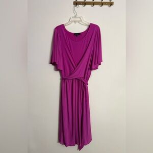 Eloquii Purple Mauve Soft Stretch Cross Tie Multiway Flutter Sleeve Sz 20 NWOT
